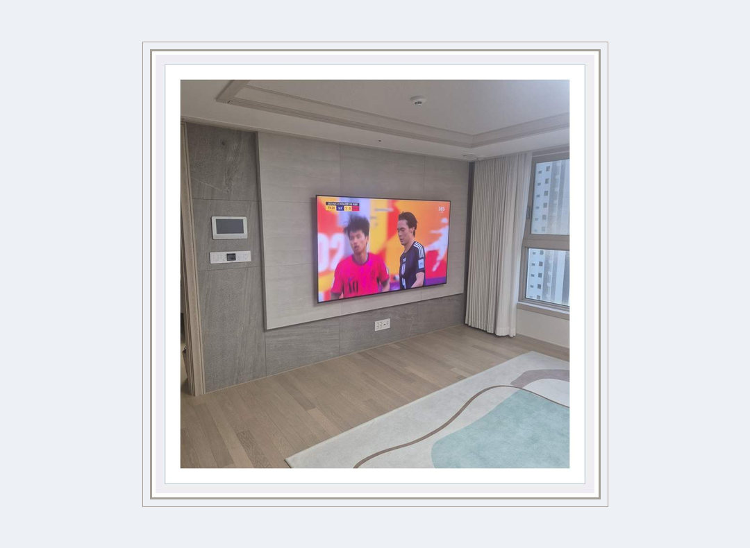 고양시 · 덕양구 벽걸이TV 설치 참고 사진 3 · 셋톱박스 숨김 완성도 안내