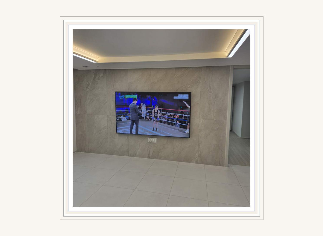 기흥구 · 수지구 벽걸이TV 설치 참고 사진 3 · 원커넥트 케이블 취급 안내