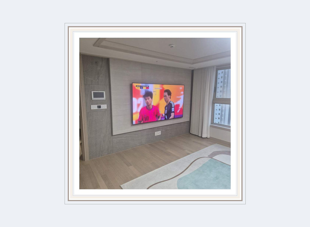 성북구 · 강북구 벽걸이TV 설치 참고 사진 2 · 유선 공유기 LAN 포트 안내
