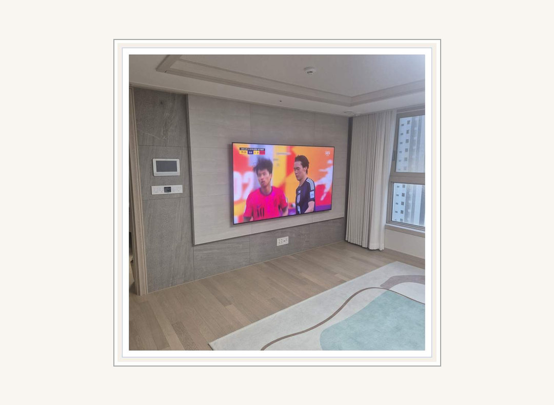 장안구 · 의왕시 벽걸이TV 설치 참고 사진 1 · 후기 사진의 구체성 안내