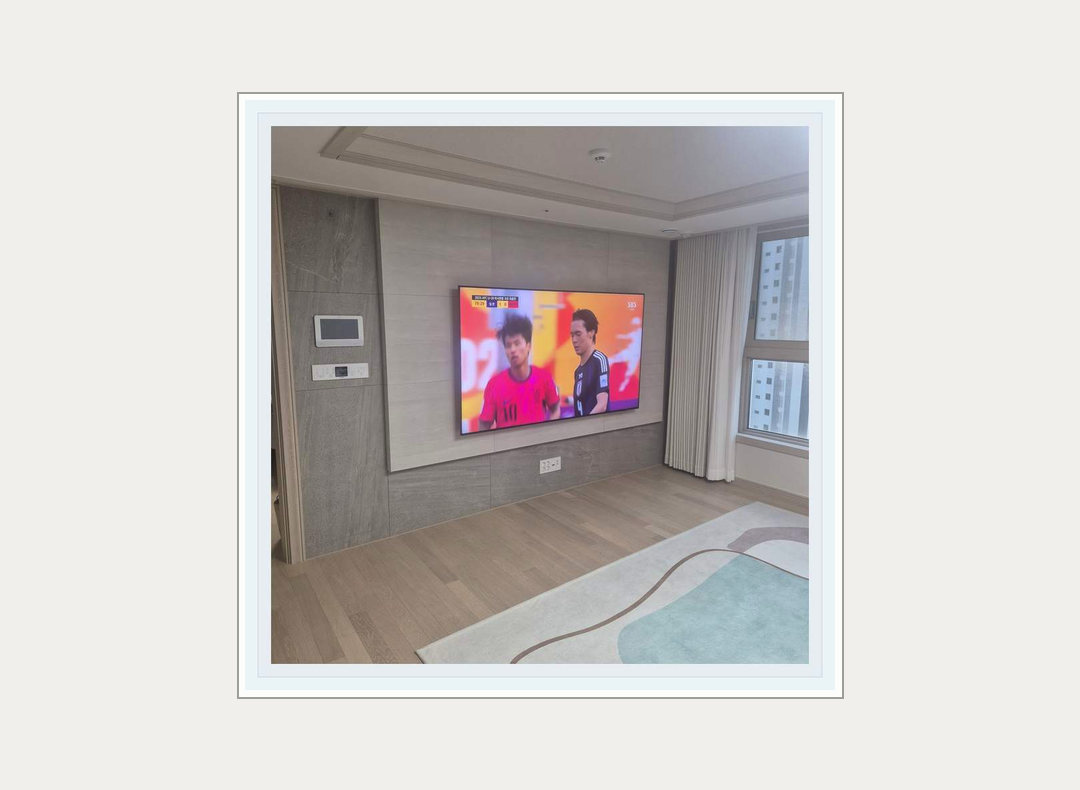 중랑구 · 노원구 벽걸이TV 설치 참고 사진 2 · 작업 전 사전 동의 안내